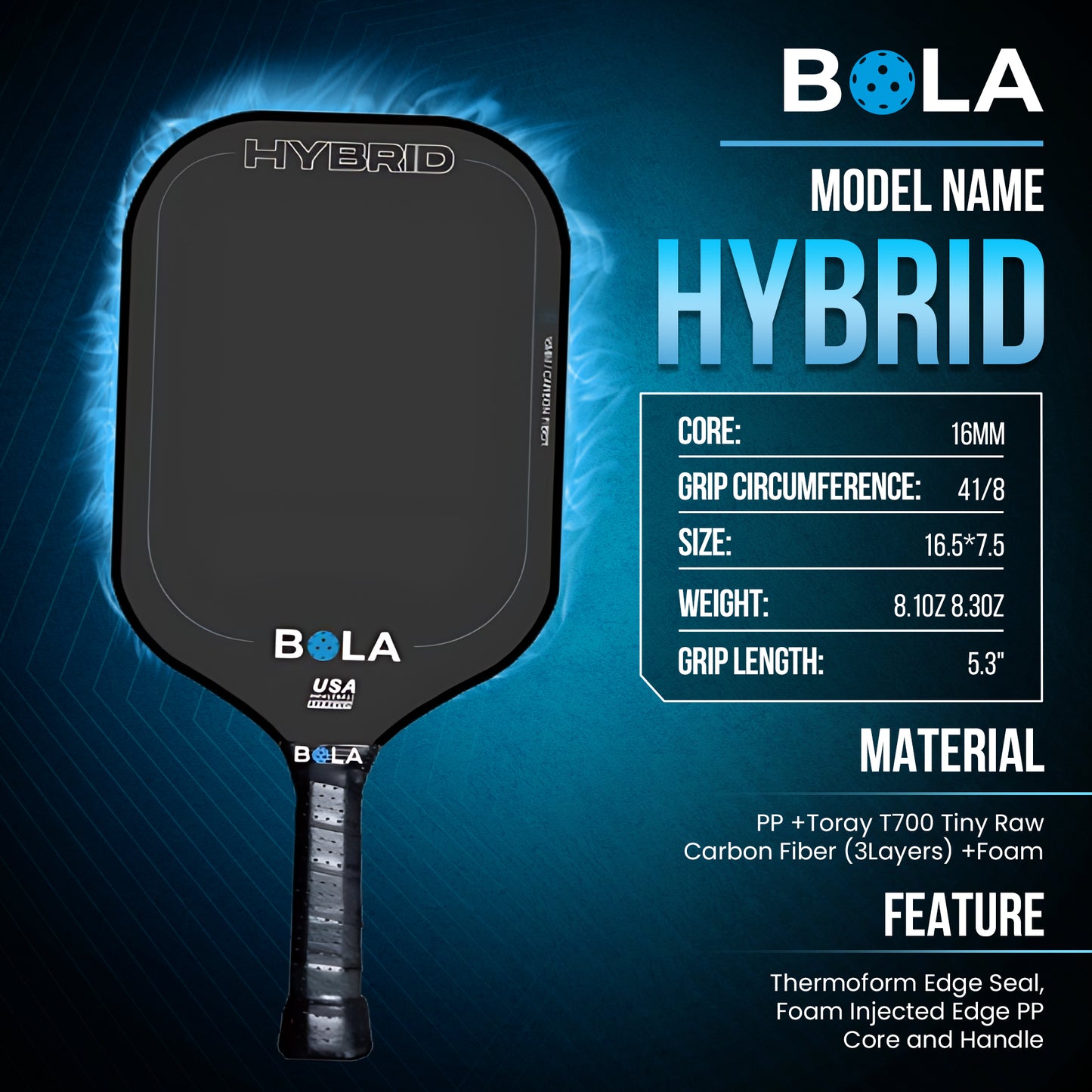 BOLA HYBRID Pickleball Paddle